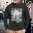 Catelfie With Ufos Cosmic Catpace Cat 長袖Tシャツ 高齢者への贈り物
