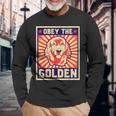 Obey The Golden ゴールデンレトリーバーオーナー向け 長袖Tシャツ 高齢者への贈り物