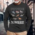 Future Paleontologist モササウルス・トリケラトプス ティラノサウルス 長袖Tシャツ 高齢者への贈り物