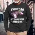 Gamer Pcゲーム プログラマー It開発 長袖Tシャツ 高齢者への贈り物