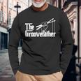 The Groovefatherintage Drumsドラミングバンドドラマー 長袖Tシャツ 高齢者への贈り物