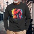 Guantes De Boxeo Pintados De Colores En Boxeo Artístico Camiseta de manga larga Regalos para ancianos