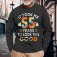 Happy 55Th Birthday 長袖Tシャツ 高齢者への贈り物