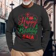 Happy Birthday Gaia かわいいクリスマスガイア 長袖Tシャツ 高齢者への贈り物