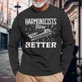 Harmonicists Blow Better ハーモニカ 長袖Tシャツ 高齢者への贈り物
