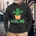 Hug Me 面白い サボテン ユーモア ギフト 長袖Tシャツ 高齢者への贈り物