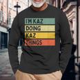 I'm Kaz Doing Kaz Things 面白い名言 長袖Tシャツ 高齢者への贈り物
