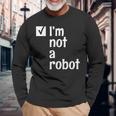 I'm Not A Robot Aiゲーマー 長袖Tシャツ 高齢者への贈り物