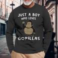 Just A Boy Who Loves Gorillas Gorilla Lover 長袖Tシャツ 高齢者への贈り物
