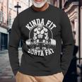 Kinda Fitorta Fat Gorilla 面白いワークアウトジムウェイトリフティング 長袖Tシャツ 高齢者への贈り物