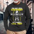 Leg Day ボディビルディング スクワット ジム モチベーションスクワット 長袖Tシャツ 高齢者への贈り物