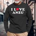 I Love Anzu マッチング 彼女&彼氏 あんず 名前 長袖Tシャツ 高齢者への贈り物