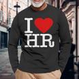 I Love Hr レッドハート 人事 長袖Tシャツ 高齢者への贈り物