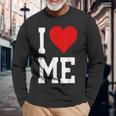 I Love Me ハートセルフラブセルフ受容i Love Me 長袖Tシャツ 高齢者への贈り物