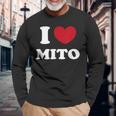 I Love Mito ミト大好き 長袖Tシャツ 高齢者への贈り物