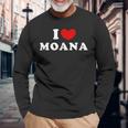 I Love Moana 私は愛する Moana 長袖Tシャツ 高齢者への贈り物