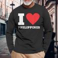 I Love Philippines I Heart Philippines 家族旅行 長袖Tシャツ 高齢者への贈り物