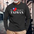 I Love Taiwan 国旗 台湾 台湾 プライド Roc 台北 ハート 長袖Tシャツ 高齢者への贈り物