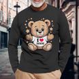 I Love Tsurumi Teddy Bear 鶴見テディベアが大好き 長袖Tシャツ 高齢者への贈り物