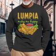 Lumpia Makes Me Happyルンピアは私を幸せにする フィリピンの春巻き 料理 食べ物 長袖Tシャツ 高齢者への贈り物