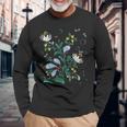 Magic Fish ファニー フィッシング フローラル ヴィンテージ ウクライナ ヴィシバンカ 長袖Tシャツ 高齢者への贈り物