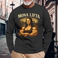 Mona Lifta マッスル モナリザ ジム ユーモア 長袖Tシャツ 高齢者への贈り物