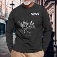 Nasaアポロミッション最初の月面着陸1969年7月20日レトロ 長袖Tシャツ 高齢者への贈り物