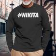 Nikita ハッシュタグ ソーシャルネットワークメディア Nikita ネーム 長袖Tシャツ 高齢者への贈り物