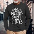 No Music No Life ミュージシャン Djバンド 音符 長袖Tシャツ 高齢者への贈り物