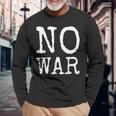 No War 平和 平和の鳩 アゲンストウォー 愛 No War 長袖Tシャツ 高齢者への贈り物