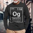 Oganesson Element ホワイト 長袖Tシャツ 高齢者への贈り物