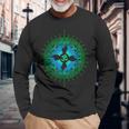 Om Psytrance Goa Psy Rave サイケデリックフェスティバルギフトアイデア 長袖Tシャツ 高齢者への贈り物