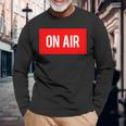 On Air レトロ Dj マイク ポッドキャスト ヴィンテージ バイブ ギフト 長袖Tシャツ 高齢者への贈り物