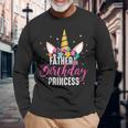 Papà Della Festeggiata Padre Regalo Di Compleanno Unicorno Maglietta a maniche lunghe Regalos para ancianos