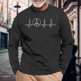 Peace Heartbeat Pulse 反戦 長袖Tシャツ 高齢者への贈り物