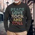 Peace Love Rock And Roll ピース・ラブ・ロックンロールtシャツ ロックンロール・ミュージック 長袖Tシャツ 高齢者への贈り物