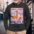 Peru レトロ ヴィンテージ 航空会社 トラベルポスター 長袖Tシャツ 高齢者への贈り物
