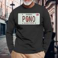 Pono ヴィンテージ ハワイ ナンバープレート 長袖Tシャツ 高齢者への贈り物