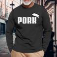 Pork – 面白いtシャツ Bbqスモーカーベーコン愛好家用 長袖Tシャツ 高齢者への贈り物