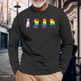 Progress Pride Cute Dog Lgbt プログレス ゲイ ペット好き 長袖Tシャツ 高齢者への贈り物