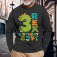 Rawr I'm 3 Three Rex Dinosaur 3Rd Birthday Boy Party 長袖Tシャツ 高齢者への贈り物