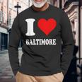 Red Heart I Love Baltimore 長袖Tシャツ 高齢者への贈り物