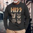 Hiss Rocktars 猫と子猫 長袖Tシャツ 高齢者への贈り物