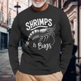 Shrimps Is Bugs Memeeafood Lovers ファン 長袖Tシャツ 高齢者への贈り物