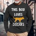 This Boy Loves Dingoes 野生動物 オーストラリアン ディンゴ犬 長袖Tシャツ 高齢者への贈り物