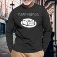 Tofu Mental Cat とうふメンタルねこ おもしろ ゆるかわ かわいい ギフト 猫好き 長袖Tシャツ 高齢者への贈り物