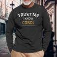 Trust Me I Know Cobol データサイエンスtシャツ 長袖Tシャツ 高齢者への贈り物