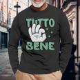 Tutto Bene イタリアの手のジェスチャー面白い引用イタリア 長袖tシャツ 長袖Tシャツ 高齢者への贈り物