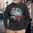 Uomo Divertente Papasaurus Cool Dinosauro Papà Maglietta a maniche lunghe Regalos para ancianos
