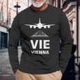Vie 空港 ウィーン オーストリア 飛行機 滑走路に着陸 長袖Tシャツ 高齢者への贈り物